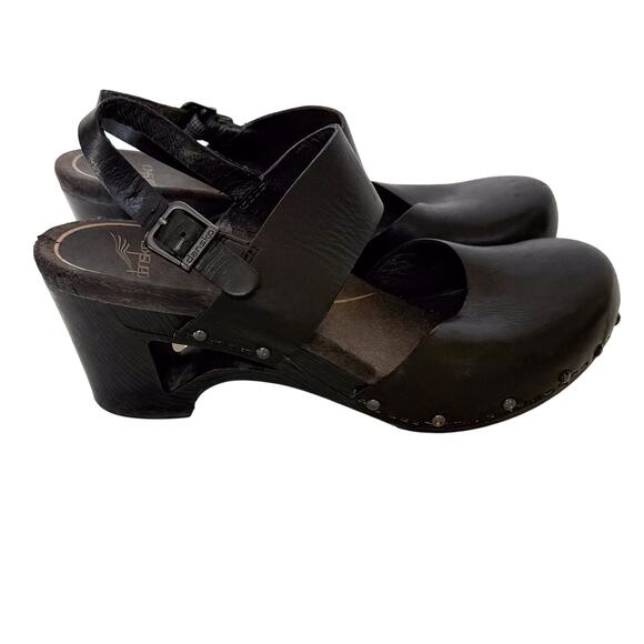 Dansko Thea Clogs Womens sz 38 US 7.5 Heels Shoes Fall Boho 70s Comfort - Picture 1 of 7
